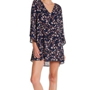 LUSH Navy Bell Sleeve Dress